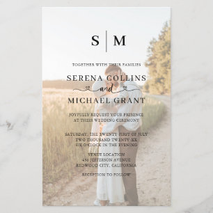 Photo Heart Calligraphy Wedding Flyer