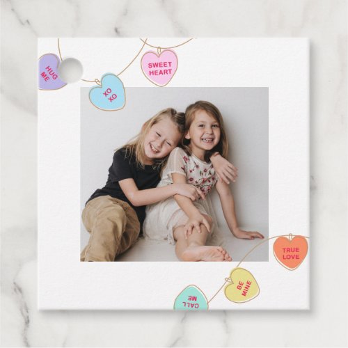 Photo Heart Candy Valentines Day Favor Tags