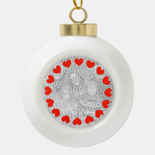photo heart christmas balls add your own picture ceramic ball design your own christmas ornaments