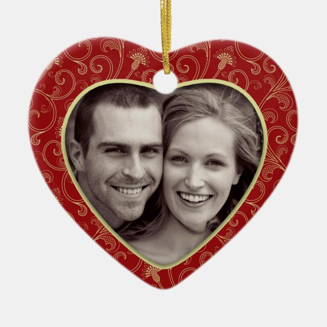 Photo Heart Christmas Ornament (Front)