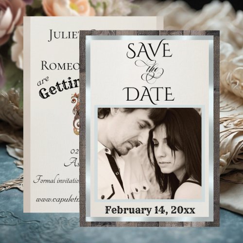 Photo &amp; Heart - Cream Save The Date