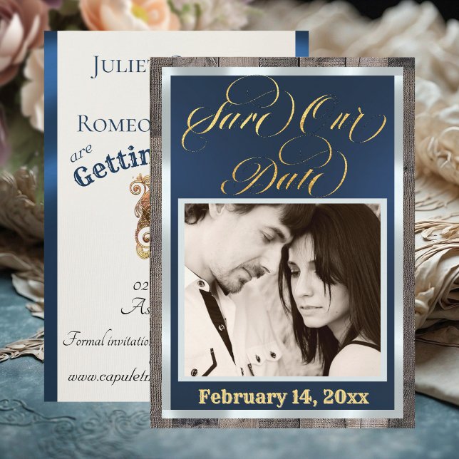 Photo & Heart - Dark Blue Save The Date (Creator Uploaded)