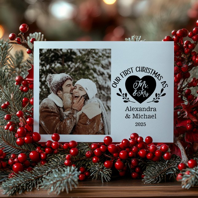 Photo Heart First Christmas as Mr & Mrs Holiday Card (Creator Uploaded)
