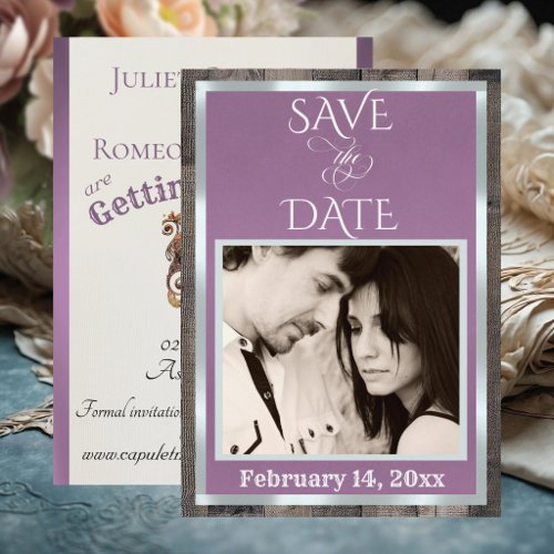 Photo &amp; Heart - Lavender Save The Date