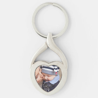 Photo Heart Love Keepsake Family Keychain