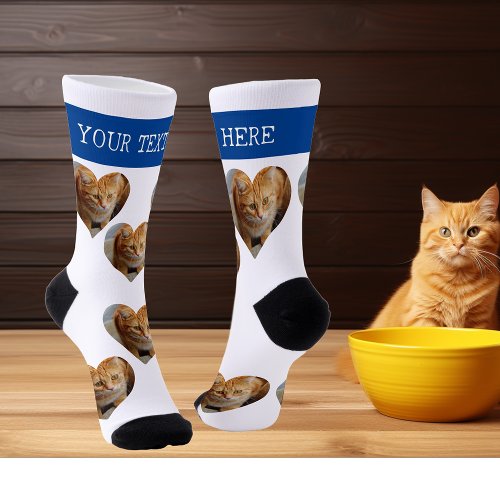 Photo Heart Pet Cat Dog Family Personalized   Socks