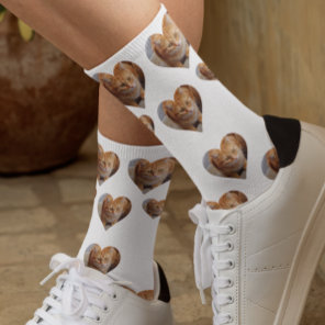 Photo Heart Pet Cat Dog Family Socks