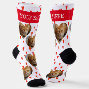 Photo Heart Pet Cat Dog Personalized Socks