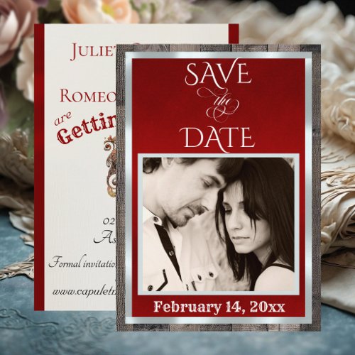 Photo & Heart - Red Save The Date