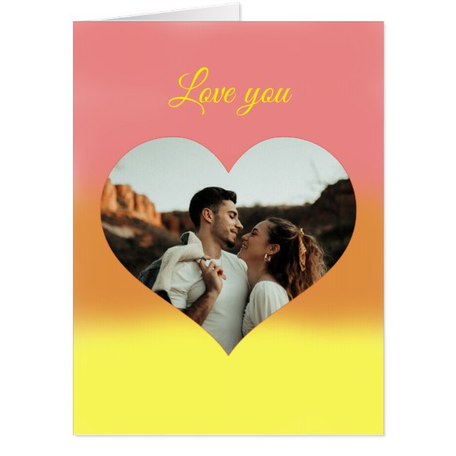 Photo Heart Romantic Sunrise Card (Front)