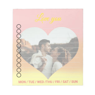 Photo Heart Romantic Sunrise Notepad