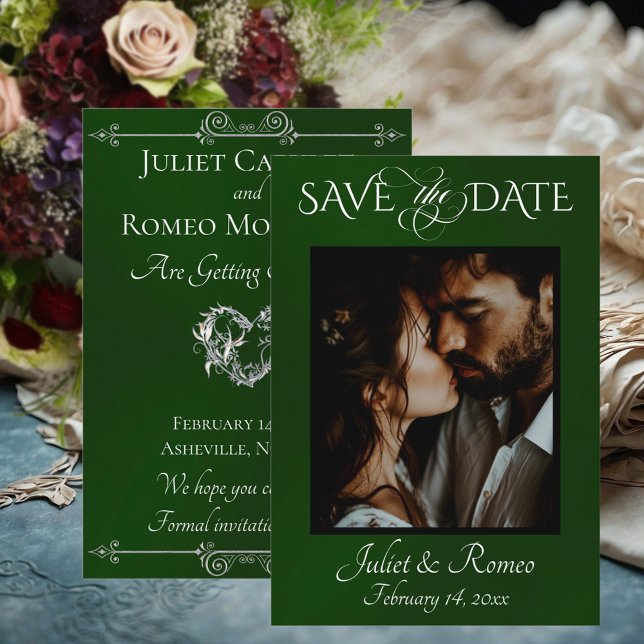 Photo & Heart Save the Date on Emerald (Creator Uploaded)