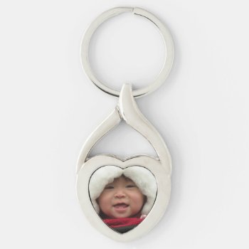 Photo Heart Shaped Keychain by AdoptionGiftStore at Zazzle