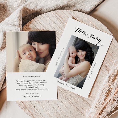 Photo Hello Baby Birth Announcement Card