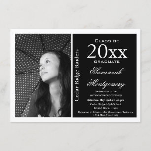 Photo High School Graduation Announcements Black