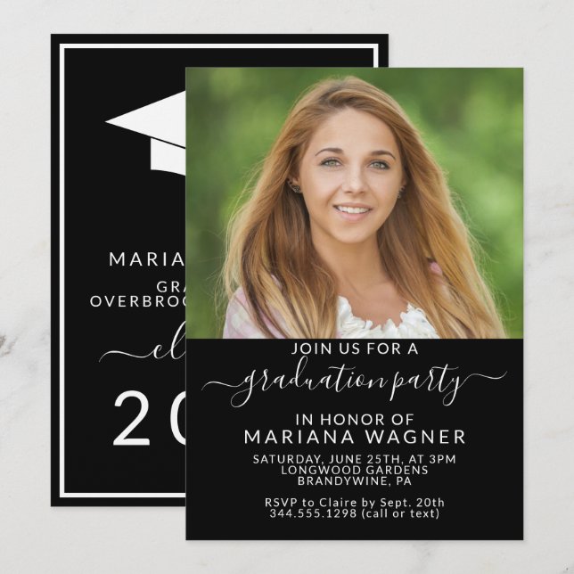 Photo High School Graduation Party Invitation (Front/Back)
