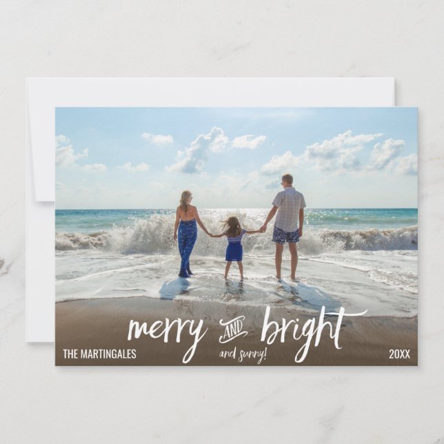 PHOTO HOLIDAY CARD | Beach Coastal Christmas (Front)