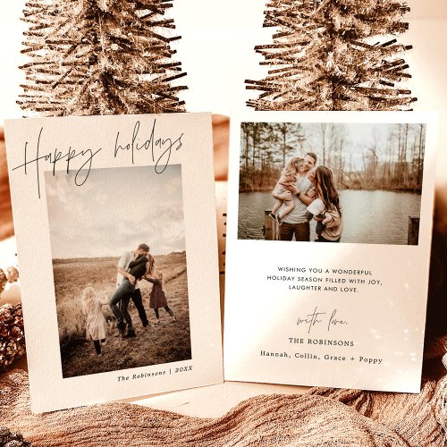 Photo Holiday Card  Boho Photo Christmas Card