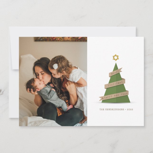 PHOTO HOLIDAY CARD | Christmas Paper Tree (Front)