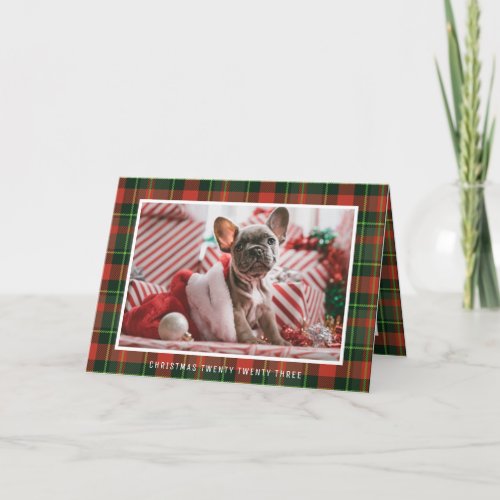 PHOTO HOLIDAY CARD  Christmas Red  Green Flannel
