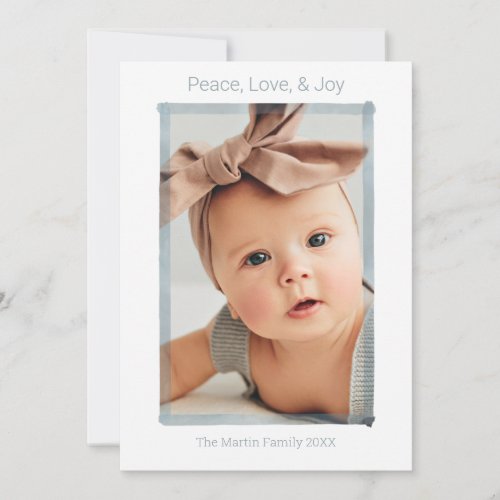 PHOTO HOLIDAY CARD  Simple Modern Peace Love Joy