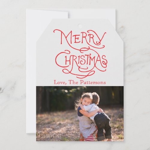 Photo Holiday Card Typography Merry Christmas