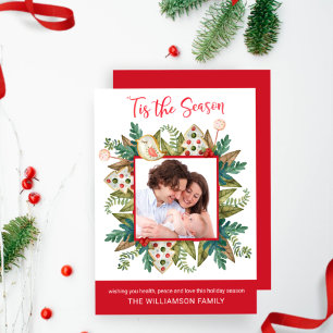 Photo, Holiday Cookies and Greenery Tis the Season Card