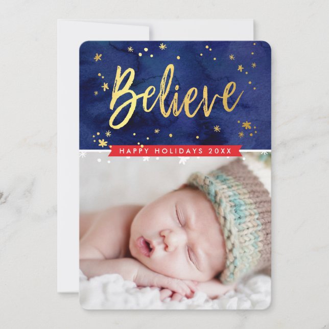 PHOTO HOLIDAY gold believe magical christmas (Front)