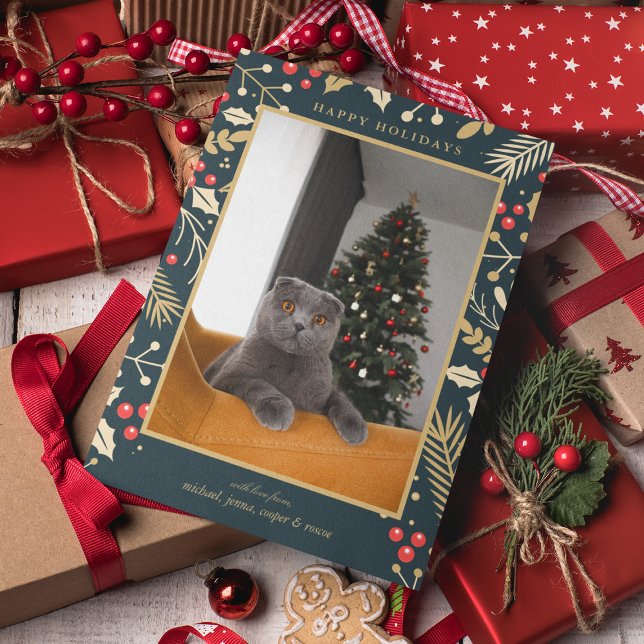 PHOTO HOLIDAY | Golden Christmas Holly & Berries (Creator Uploaded)