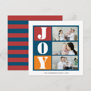 Photo Holiday Joy    Blue Red Strip Card