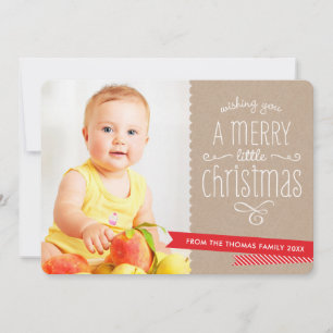 PHOTO HOLIDAY modern fun whimsical type rustic Card