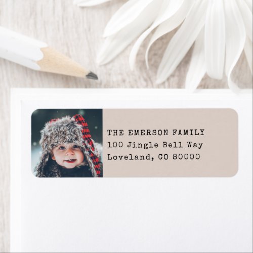 Photo Holiday Return Address Label