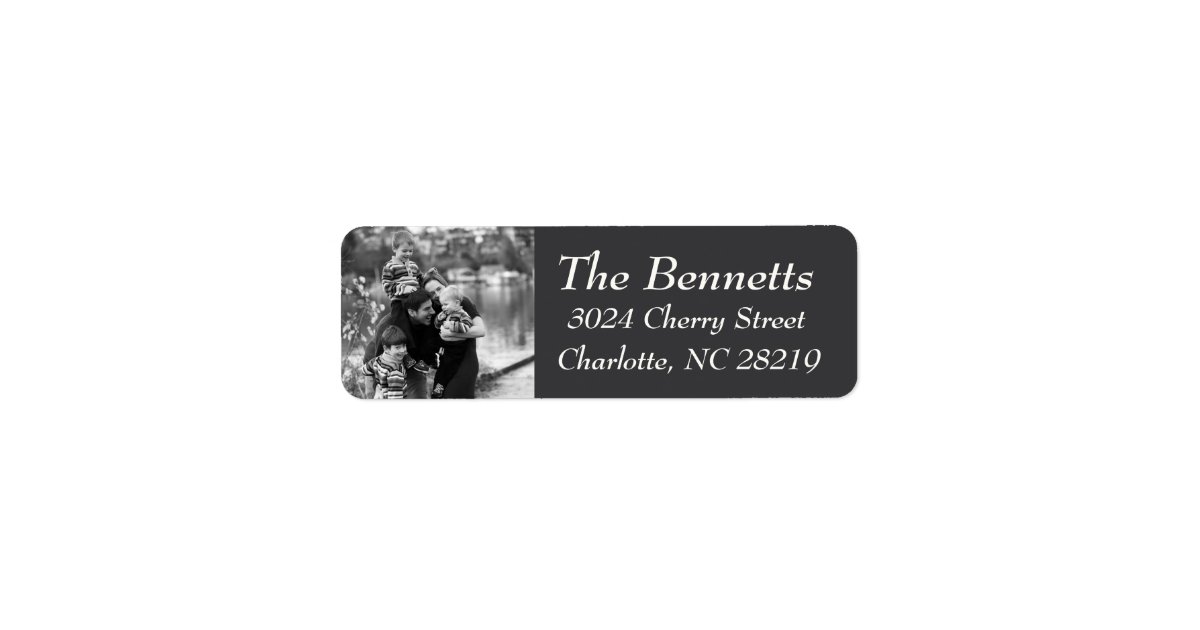 Photo Holiday Return Address Labels: Chalkboard Label | Zazzle.com