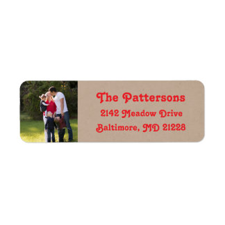 Photo Holiday Return Address Labels: Kraft Colored Label