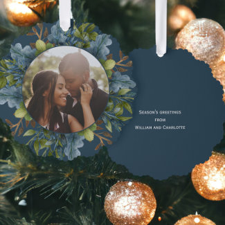 Photo Holiday Wreath Personalized Christmas