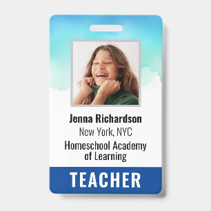 Photo Homeschool Teacher ID Badge