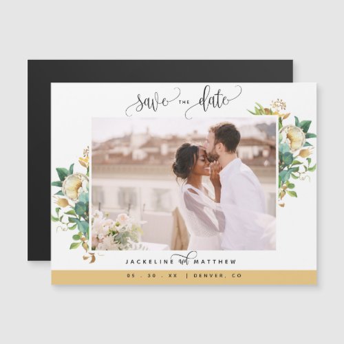  Photo Honey Yellow Wedding Save the Date Magnet