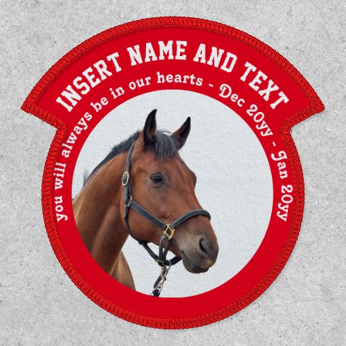 PHOTO Horse Memorial Keepsake In Our Hearts Custom Patch