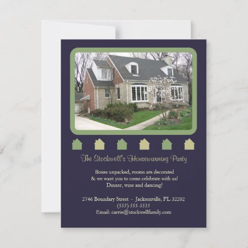 Photo Housewarming Invitation - Blue and Green
