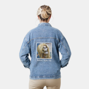 PHOTO (HUMOROUS) "BEFORE MAKE-UP" DENIM JACKET