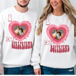 Photo I love my girlfriends(Pls read description) Sweatshirt<br><div class="desc">Customized photo couple boyfriend shirt. I love my boyfriend's design. Anniversary couple gift. Changing your photo. Couple gift. I have one for girlfriend too. Check out my couple collection. NOTE: If you feel struggling with customizing your photo. Please visit my Instagram named lilybellecorner. I have created a reel sharing the...</div>