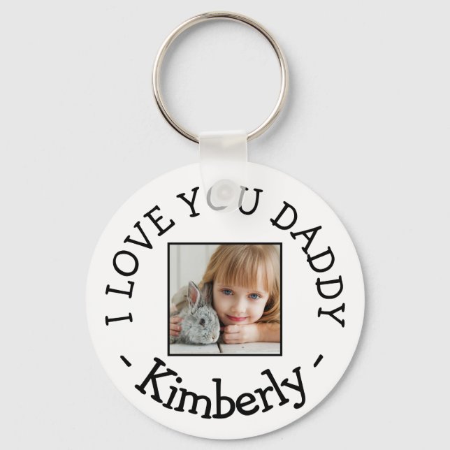 Photo 'I LOVE YOU DADDY' Keychain (Front)
