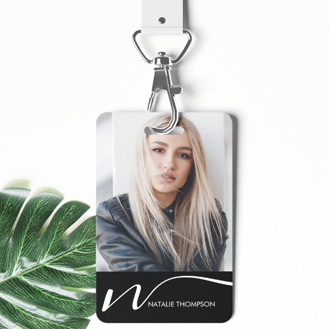 Photo ID Card Modern QR Code Custom Lanyard Name Badge (Creator Uploaded)