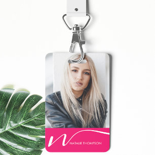 Photo ID Card Modern QR Code Custom Lanyard Name Badge