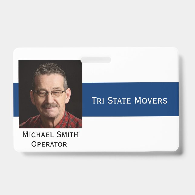 Photo ID Clip Double Sided Personalize Text Badge (Front)