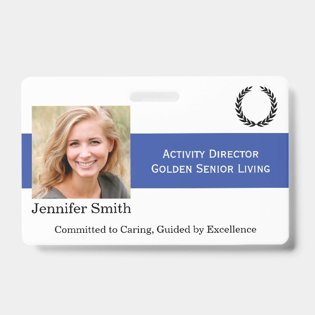 Photo ID Double Sides w Barcode & Logo Custom Badge (Front)