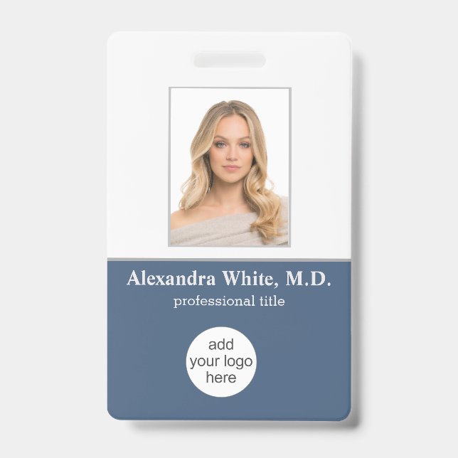 Photo ID Employee Hospital Medical Professional Badge (Front)