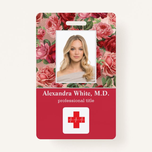 Photo ID Employee Hospital Medical Professional Badge (Front)