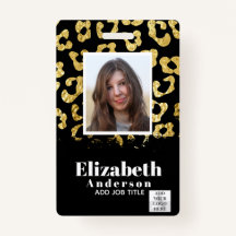 PHOTO ID - Employee VIP Pass Girly Animal Prints