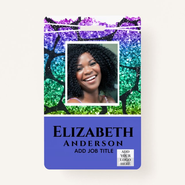 PHOTO ID - Employee VIP Pass Girly Animal Prints Badge (Front)